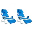 thumbnail image 1 of Ostrich de Luxe Chaise Longue de Plage Inclinable d'Extérieur 3-en-1 Rembourrée, Bleu (Lot de 2), 1 of 7