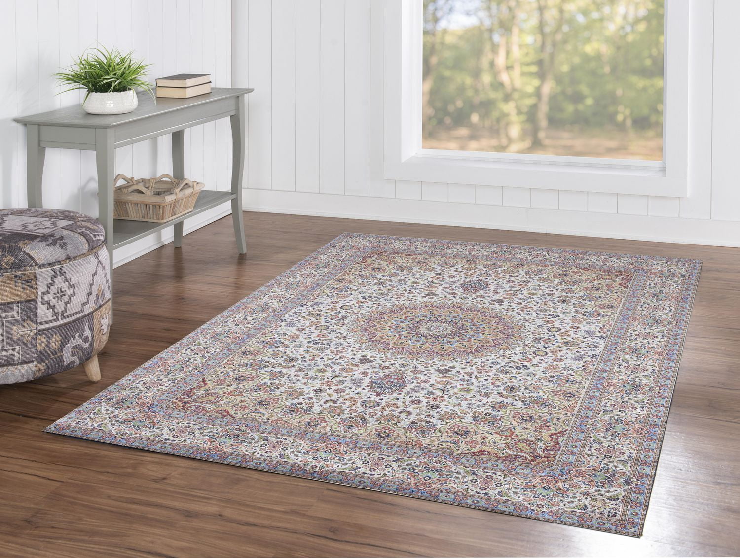 Tapis Emerald Barton crème & rouille de 6 pi 7 po x 9 pi 7 po