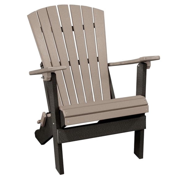 American Furniture 519WWBK Folding Adirondack Weatherwood Chair with Black Base