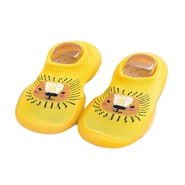 Winter Autumn Baby Non-Slip First Walking Shoes Soft Sole Cartoon Animal Infant Slip-on Sock Shoes