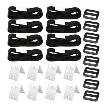 Ensemble de 24 Pcs de Sangles d'Attache pour Rouleau de Couverture de Piscine, Universel, Bobine de Couverture Solaire, Bande de Sangle en Nylon, Fermoirs à Boucle