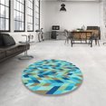 thumbnail image 4 of Ahgly Company Tapis d'Intérieur Lavables à la Machine, Carrés, Transitionnels, Verts, Tapis de Zone, 5 Pieds Carré, 4 of 7