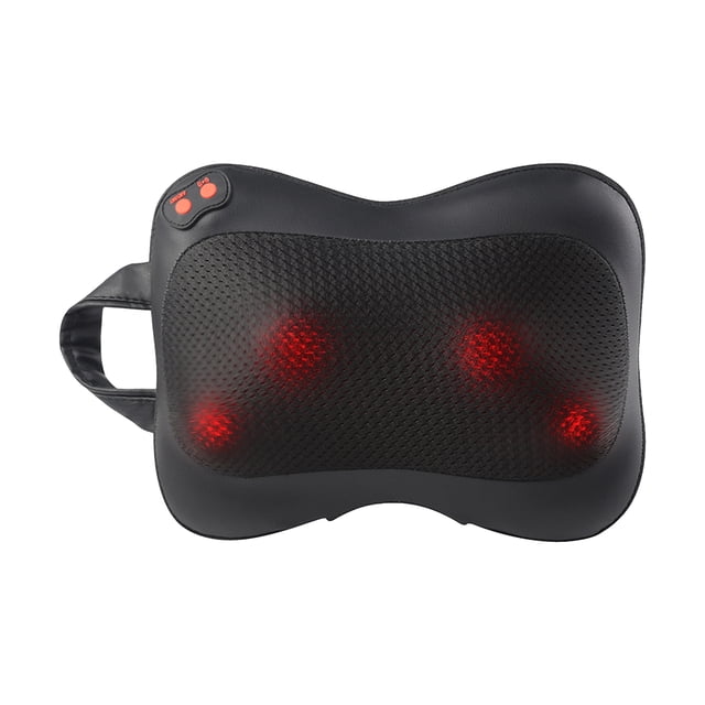 Zootealy Kneading Massage Pillow With Hot Compress Electric Shiatsu Shoulder Back Waist Neck Massager 3 Speeds Deep Kneading Massage Pillow for Muscle Pain Relief Home Car Office