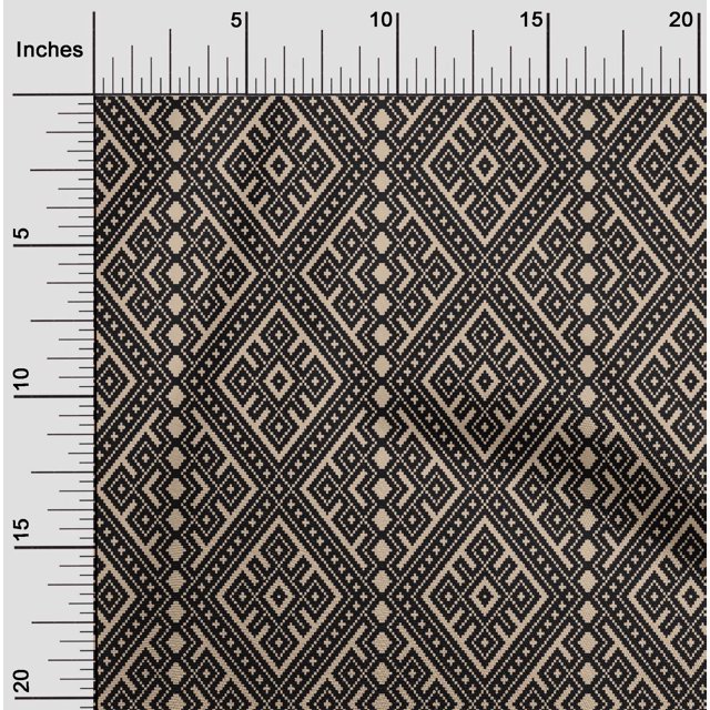 oneOone Polyester Lycra Fabric Ethnic Geometric Flame Stitch Print Fabric BTY 56 Inch Wide
