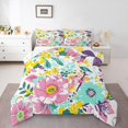 thumbnail image 1 of Erosebridal Floral Flower Bedding Full Comforter Set, Spring Plant Comforter Sets Full Size, Female Princess Reversible Down Comforter, Breathable Room Decoration, 3-Piece, 1 of 8