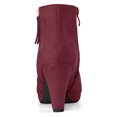 thumbnail image 3 of Unique Bargains Women's Side Zip Low Platform Block Heel Ankle Booties, 3 of 6