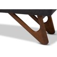 thumbnail image 5 of Baxton Studio Banc Rika Gris Foncé et Noyer Boomerang, 5 of 5