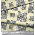 thumbnail image 2 of Soimoi Cotton Duck Fabric Floral Block Printed Craft Fabric by The Yard 56 Inch Wide, 2 of 3
