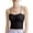 Black, variant on Seamless Ribbed Cami Tops, Womens Girls Spaghetti Strap Slim Fitting Cropped Camisole for Layering Daily Wear White M