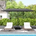 thumbnail image 2 of Gymax Parasol de Patio Double Face de 13 Pi avec Lumières Solaires, Manivelle, Base de Parasol, Gris, 2 of 10