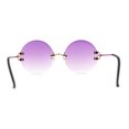thumbnail image 2 of Luxury Designer Style Rimless Hippie Round Circle Lens Sunglasses Gold Purple, 2 of 4