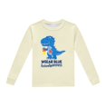 thumbnail image 5 of Pyjama Garçon Enfants Dinosaure Imprimé Col Rond Manches Longues Haut Pantalon Ensemble de Pyjama 2 Pcs Printemps Automne Pyjama Bébé Beige 3 Ans-4 Ans, 5 of 5