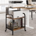 thumbnail image 2 of Support d'Imprimante Portable avec Prise de Courant, Table d'Imprimante Roulante à 3 Niveaux avec Tablette de Rangement Réglable et Roues, 2 of 6
