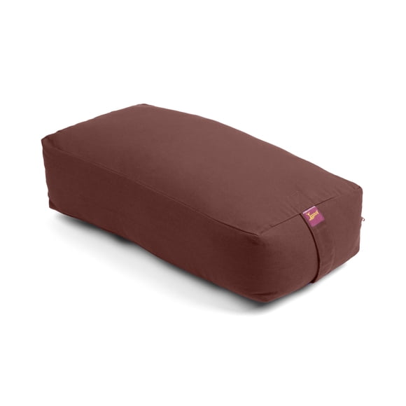 YOGAVNI Yoga Bolster - Large Rectangular -100% Cotton Cover & Cotton Batting Fill - 24in x 12in x 8in - Weight: 7lb/3.2kg - Chocolate