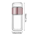thumbnail image 2 of Bouteille en Verre Infuseur à Thé Isolée à Double Paroi / Filtre en Acier Inoxydable 304 / Verre Borosilicaté Résistant à la Chaleur et au Froid / Conception Étanche / Tasse d'Infusion Portable de 16 Oz pour Boissons Chaudes/froides, 2 of 2