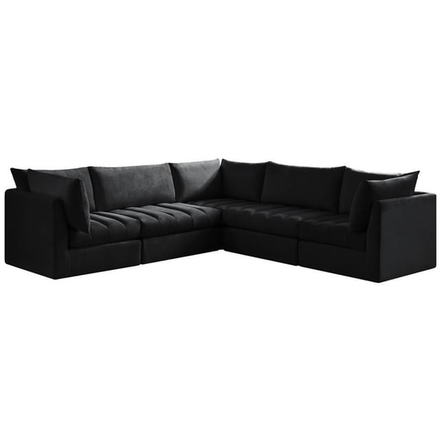 Meridian Furniture Jacob Sectionnel Modulaire en Velours Noir