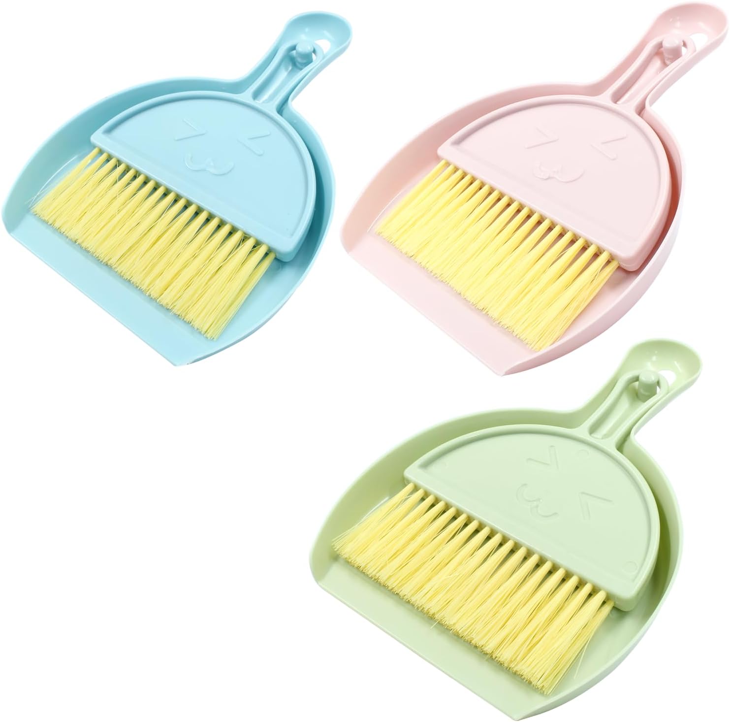 Small Broom and Dustpan Set, Mini Dust Pans and Brush Set, Broom with Dustpan Combo Set for Home Cleaning, Sofa, Kitchen, Table, Countertops, Storage Shelves & Pets Area(3 Colors)