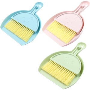 Petit balai et jeu de pans, Mini Pans et brosses, Balai avec Combo à Pistolet pour le nettoyage à domicile, Canapé, Cuisine, Table, Plans de comptoir, Étagères de rangement & Zone pour animaux de compagnie(3 Couleurs)