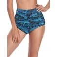 thumbnail image 3 of RELLECIGA Women's High Waisted Ruched Bikini Bottom, 3 of 6