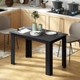 thumbnail image 2 of HOMCOM Table à Manger Moderne de 47 Pouces pour 4 à 6 Personnes avec Effet Bois, Noir, 2 of 10