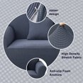 thumbnail image 4 of 2024 Jacquard Stretch Sofa Slipcover Textured Non Slip Couch Cover  Loveseat  Dark Gray, 4 of 6