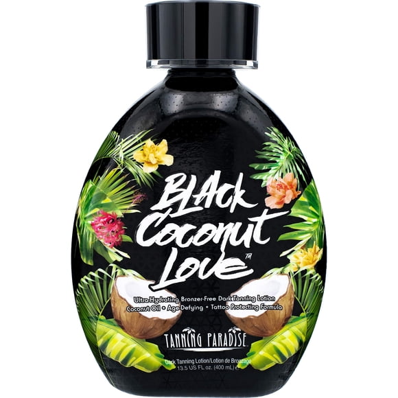 Tanning Paradise Black coconut Love Tanning Lotion coconut Oil Age-Defying Tattoo Protecting Formula Ultra Hydrating Dark Tanning Lotion, 135oz
