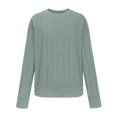 thumbnail image 4 of AherBiu Womens Long Sleeve Tops Crewneck Pullover Spring Sweater Top T Shirts Solid Color, 4 of 6