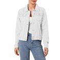 thumbnail image 2 of SUNSIOM Women's Basic Button Down Chest Pocket Stretch Fitted Long Sleeves Denim Jean Jacket, 2 of 9