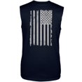 thumbnail image 1 of Distressed Grey Vertical American Flag Mens Sleeveless Shirt, 1 of 1