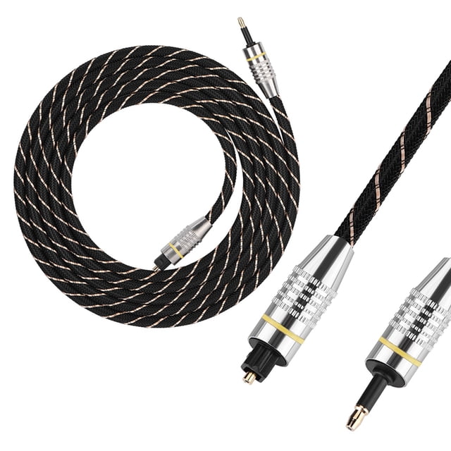 Câble Audio Numérique à Fibre Optique Connecteur SPDIF Plaqué Or Rond
