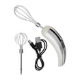 thumbnail image 2 of Elodie Cordless Hand Mixer Compact Electric Egg Beater for Kitchen Baking Cake Shop Silver White, 2 of 8