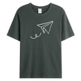 thumbnail image 3 of BOBOGOJP T-Shirt en Coton à Manches Courtes, Chandail Décontracté à Manches Courtes, T-Shirt à Rayures à Col Rond (Gris Foncé,m), 3 of 5