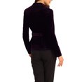 thumbnail image 3 of INSPIRE CHIC Blazer en Velours à Manches Longues avec Ceinture et Col Cranté pour Femmes, Violet, 3 of 5