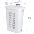 thumbnail image 3 of Sterilite White Laundry Hamper With Lift-Top, Wheels, And Pull Handle, 18 Pack, 3 of 10
