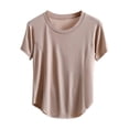 thumbnail image 2 of SDNall Blouse pour Femmes Unie Décontractée Mode Col Rond Régulière Sans Manches Hauts de Nuit, 2 of 9