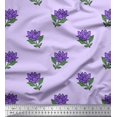 thumbnail image 1 of Soimoi Georgette Viscose Fabric Leaves & Lotus Block Print Sewing Fabric Yard 42 Inch Wide, 1 of 3
