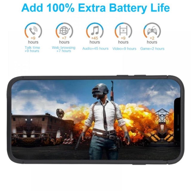 Battery Case for 11/11 Pro/11 Pro Max (Newest 6200mAh) Battery Charging Case Protective Battery Backup Pack Portable Charging Case Smart Case - Black