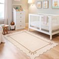 thumbnail image 1 of Nanan 6'x9' Scalloped Bow Area Rug, Non-Slip Back, Machine Washable Low-Pile Carpet for Living Room Bedroom Nursery Home Decor,Beige, 1 of 7