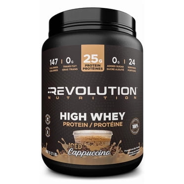 Revolution Nutrition, High Whey, Protein Powder 2LB, Whey Isolate of Protein, 24 Servings, Gluten Free, Lean Muscle Mass For Men & Women, Iced Cappuccino