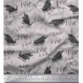 thumbnail image 2 of Soimoi Moss Georgette Fabric Sleigh & with Love Text Print Sewing Fabric Yard 42 Inch Wide, 2 of 5