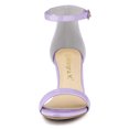 thumbnail image 2 of BLISSFUL STEP Women's Solid Color Open Toe Stiletto Heeled Ankle Strap Sandals, 2 of 6