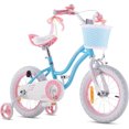 thumbnail image 1 of RoyalBaby Stargirl Children's Outdoor Bicycle 12 Inch with Training Wheels, Blue, 1 of 12