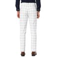 thumbnail image 3 of INSPIRE CHIC Men's Plaid Slim Fit Flat Front Dress Pants with Pockets 32 White, 3 of 7