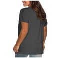 thumbnail image 3 of AherBiu Hauts Grande Taille pour Femmes T-Shirt à Manches Courtes Col Ras du Cou Été Décontracté Confortable T-Shirts Basiques, 3 of 4