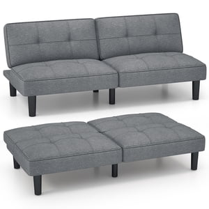 Costway Lit de canapé Futon convertible avec 6-Position Coussin réglable pour dossier