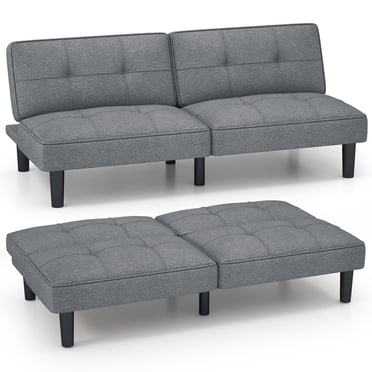 Costway Canapé-Lit Futon Pliant Convertible avec Dossier Réglable à 6 Positions et Coussin