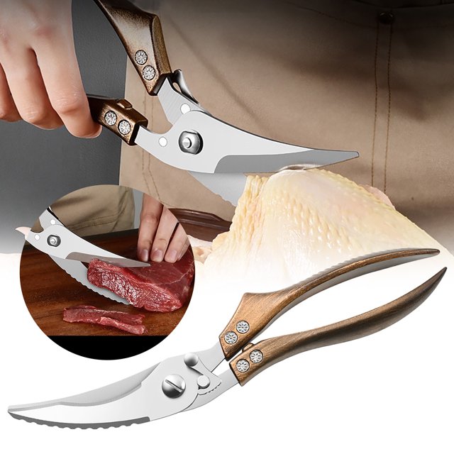Ovzne Heavy Duty Stainless Steel BoneCut Scissors Chicken Scissors Kitchen Scissors Multi-function Fish Chicken Scissors On Clearance