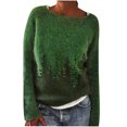 thumbnail image 1 of Yuyuzo Winter Sweater for Women Crewneck Long Sleeve Color-Block Prints Ribbed Knit Pullover Fashion Tops, 1 of 6
