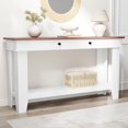 thumbnail image 4 of 54 Inch Long Console Table – Wooden Entryway Table with 2 Drawers & Open Storage Shelf, Sofa Table Behind Couch, Farmhouse Style Entryway & Hallway Organizer for Living Room, 4 of 6