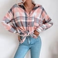 thumbnail image 1 of Qertyioot Mode Hiver Femmes Veste Décontractée Imprimée Manches Longues Hauts Manteau à Carreaux, 1 of 8